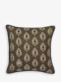 OKA Ocellus cushion 51x51cm, embroidered peacock feathers (British brand)