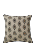 OKA Ocellus cushion 51x51cm, embroidered peacock feathers (British brand)