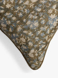 OKA Pattiyan cushion in dark seafoam and hemp, 51x51cm (British brand)