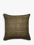 OKA Pattiyan cushion in dark seafoam and hemp, 51x51cm (British brand)