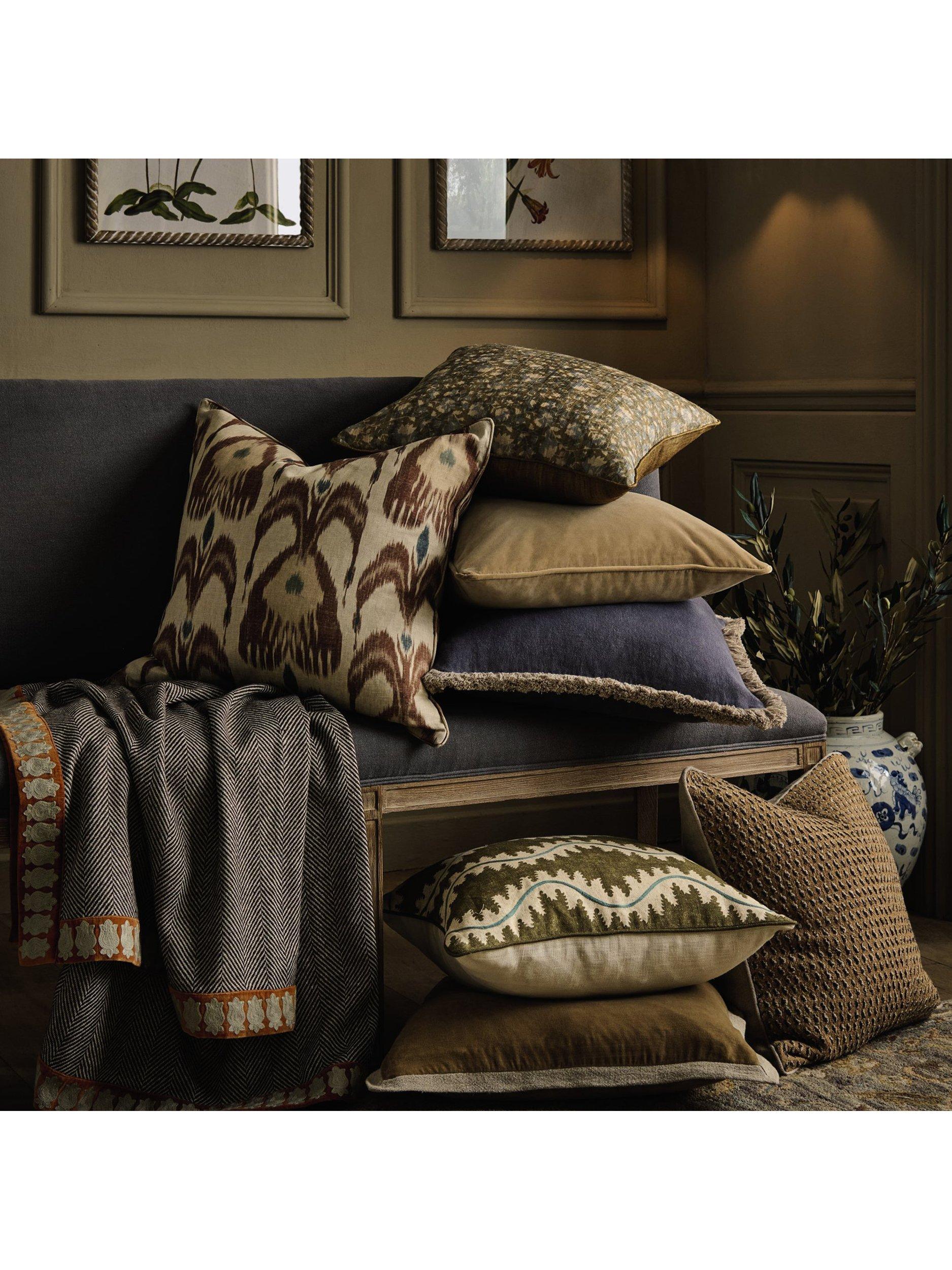 OKA stonewashed linen cushion 51x51cm, imported from the UK