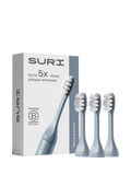 SURI toothbrush heads 3 pack, castor oil bristles (British brand)