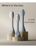 SURI toothbrush heads 3 pack, castor oil bristles (British brand)