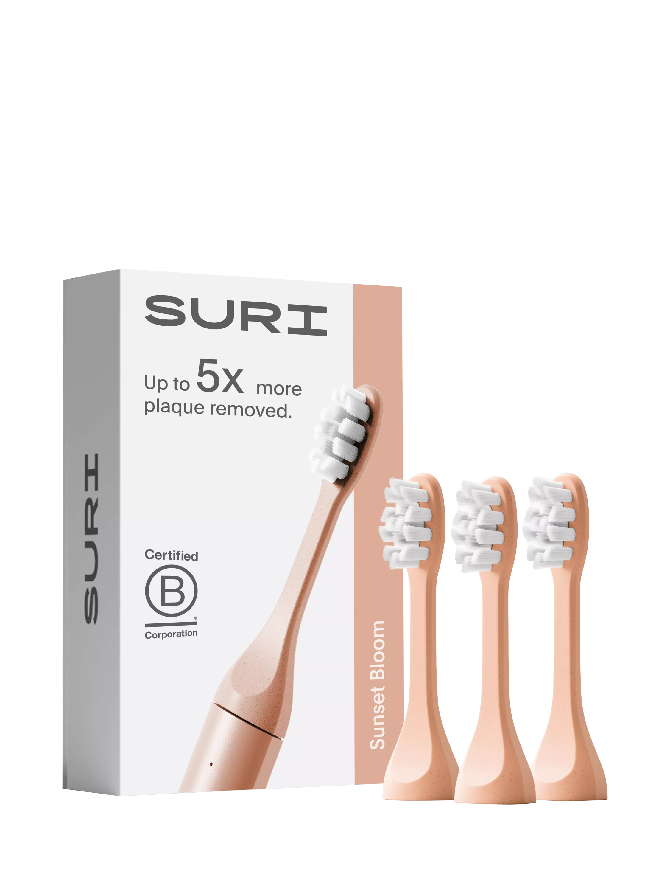 SURI Electric Toothbrush Heads, Set of 3, Sunset Bloom