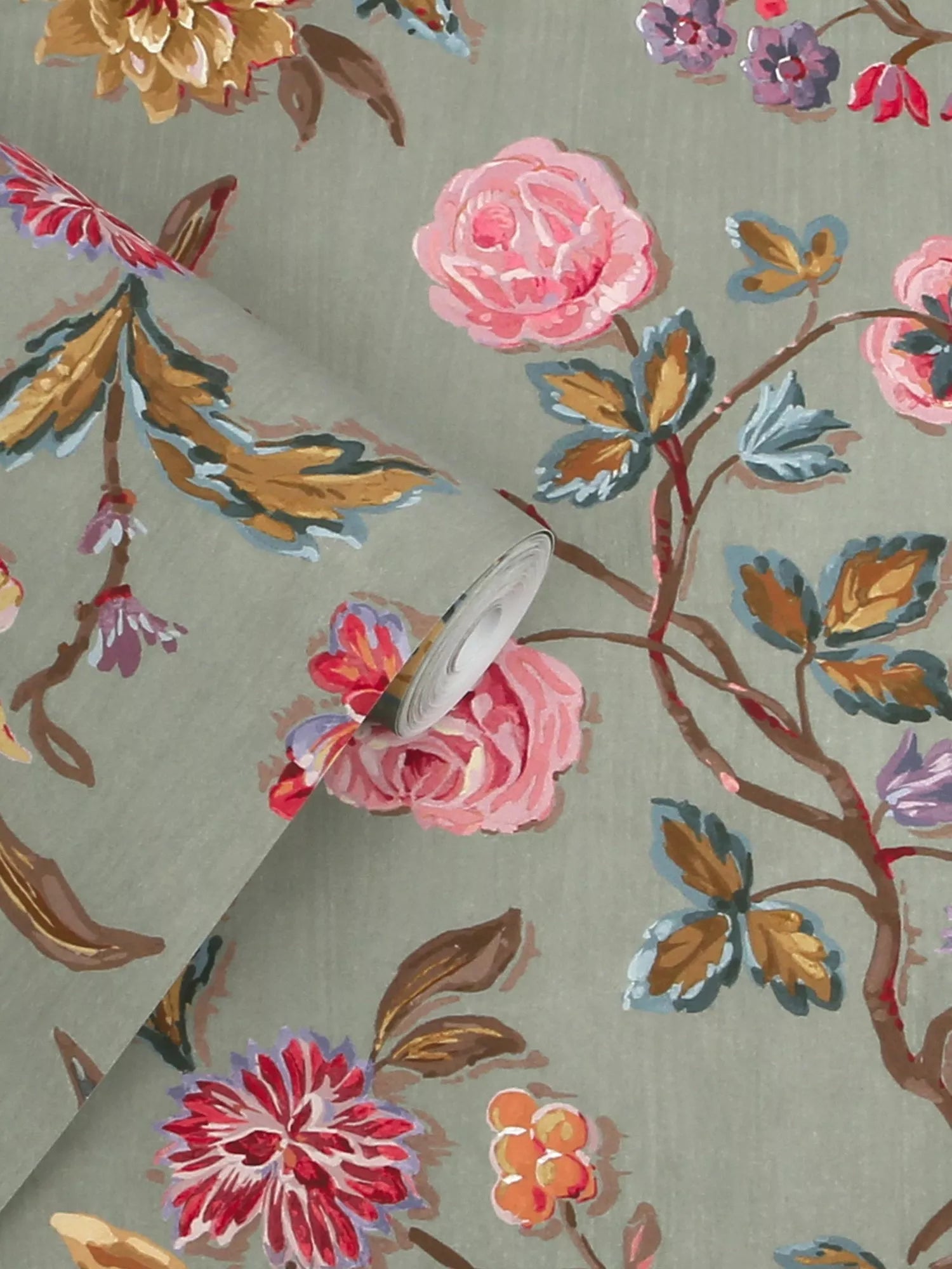 Laura Ashley Lingmell Trail wallpaper antique green (British brand)