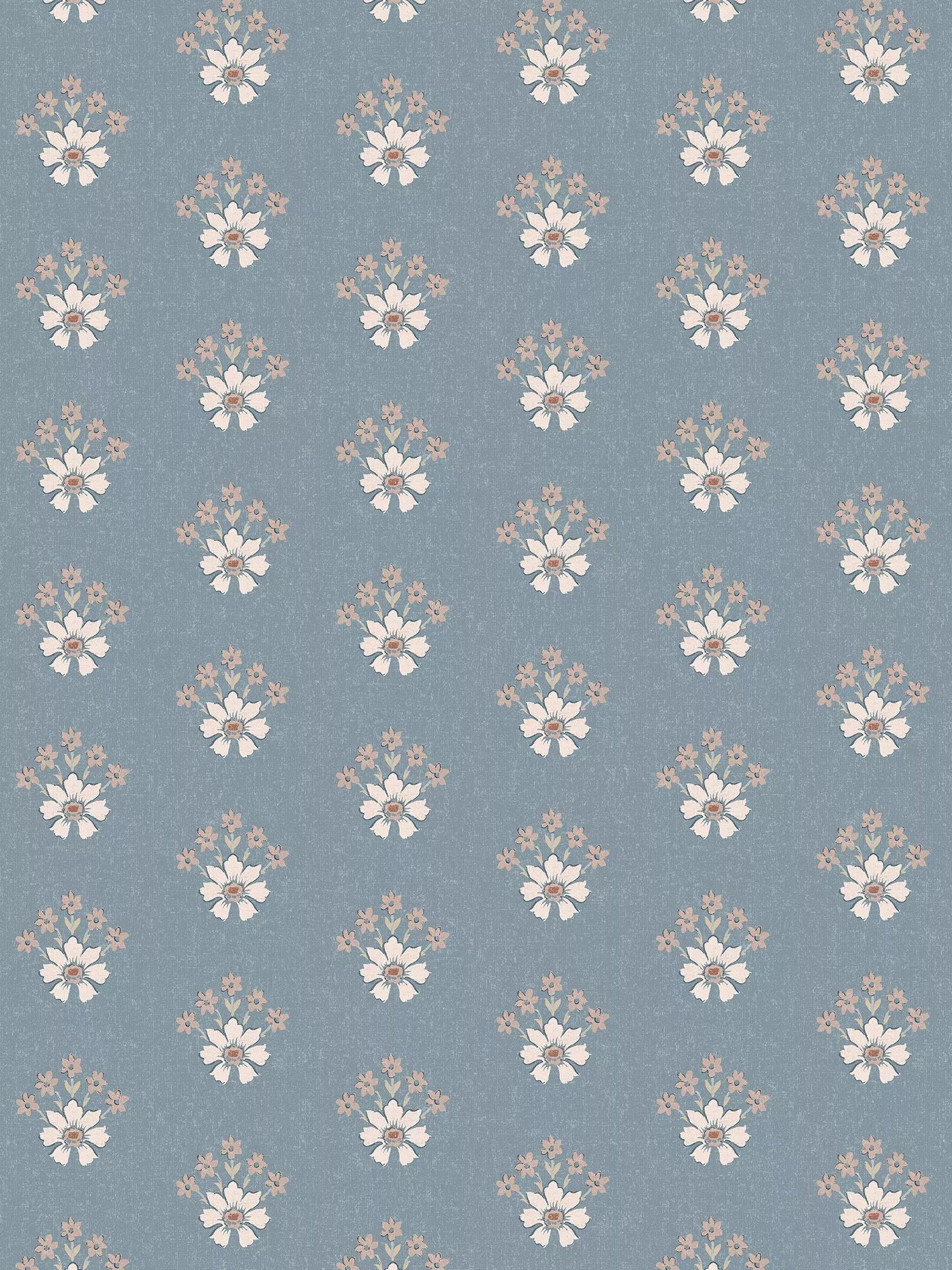 Laura Ashley Semington Floral Wallpaper in Blue, 10m roll (British brand)