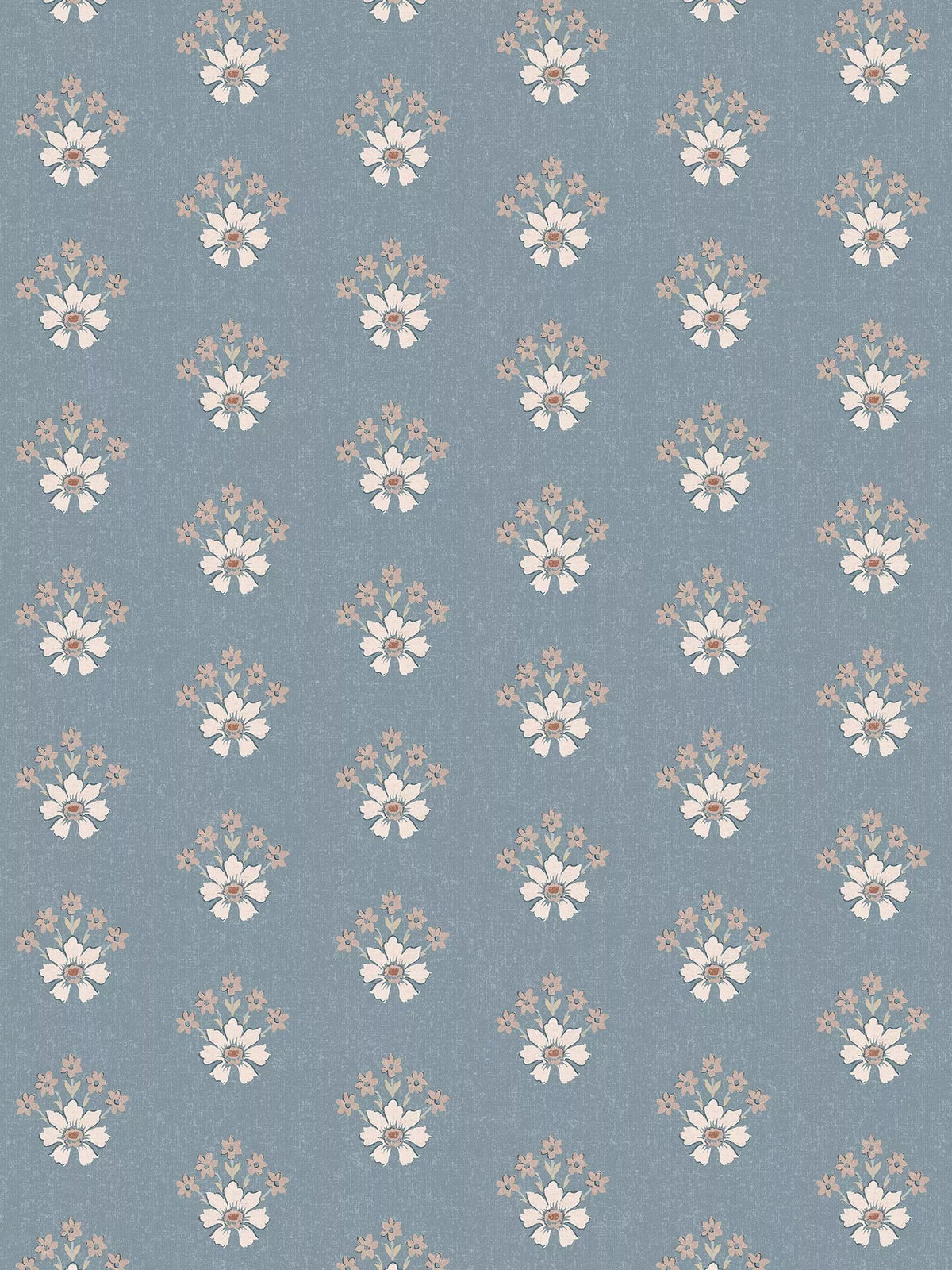 Laura Ashley Semington Floral Wallpaper in Blue, 10m roll (British brand)