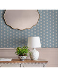Laura Ashley Semington Floral Wallpaper in Blue, 10m roll (British brand)