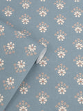 Laura Ashley Semington Floral Wallpaper in Blue, 10m roll (British brand)