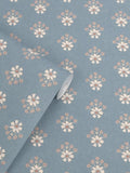 Laura Ashley Semington Floral Wallpaper in Blue, 10m roll (British brand)