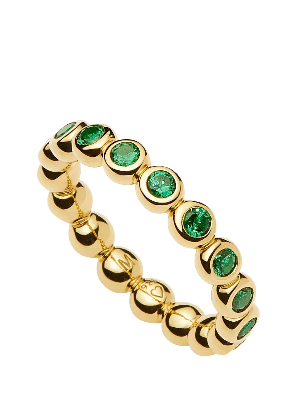 Missoma Beaded Eternity Stacking Ring, Gold/Green