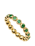 Missoma Beaded Eternity Stacking Ring, Gold/Green