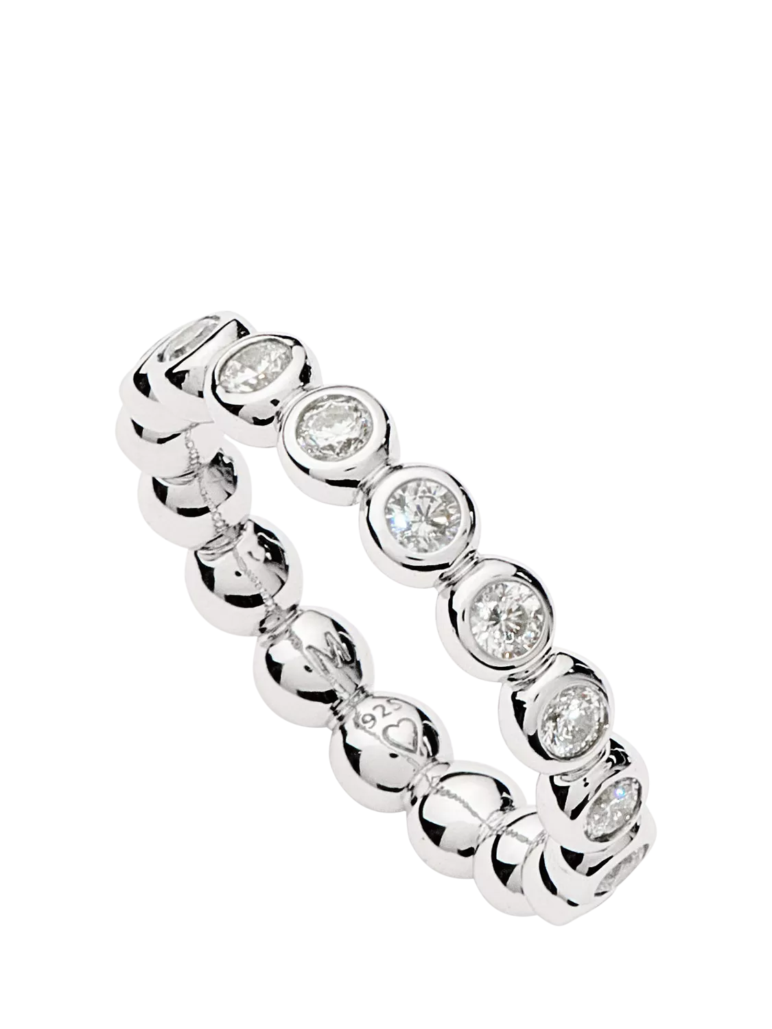 Missoma Beaded Cubic Zirconia Eternity Ring, Silver