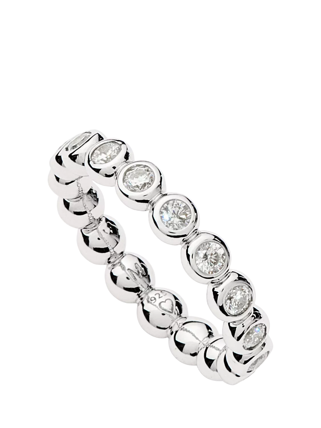 Missoma Beaded Cubic Zirconia Eternity Ring, Silver