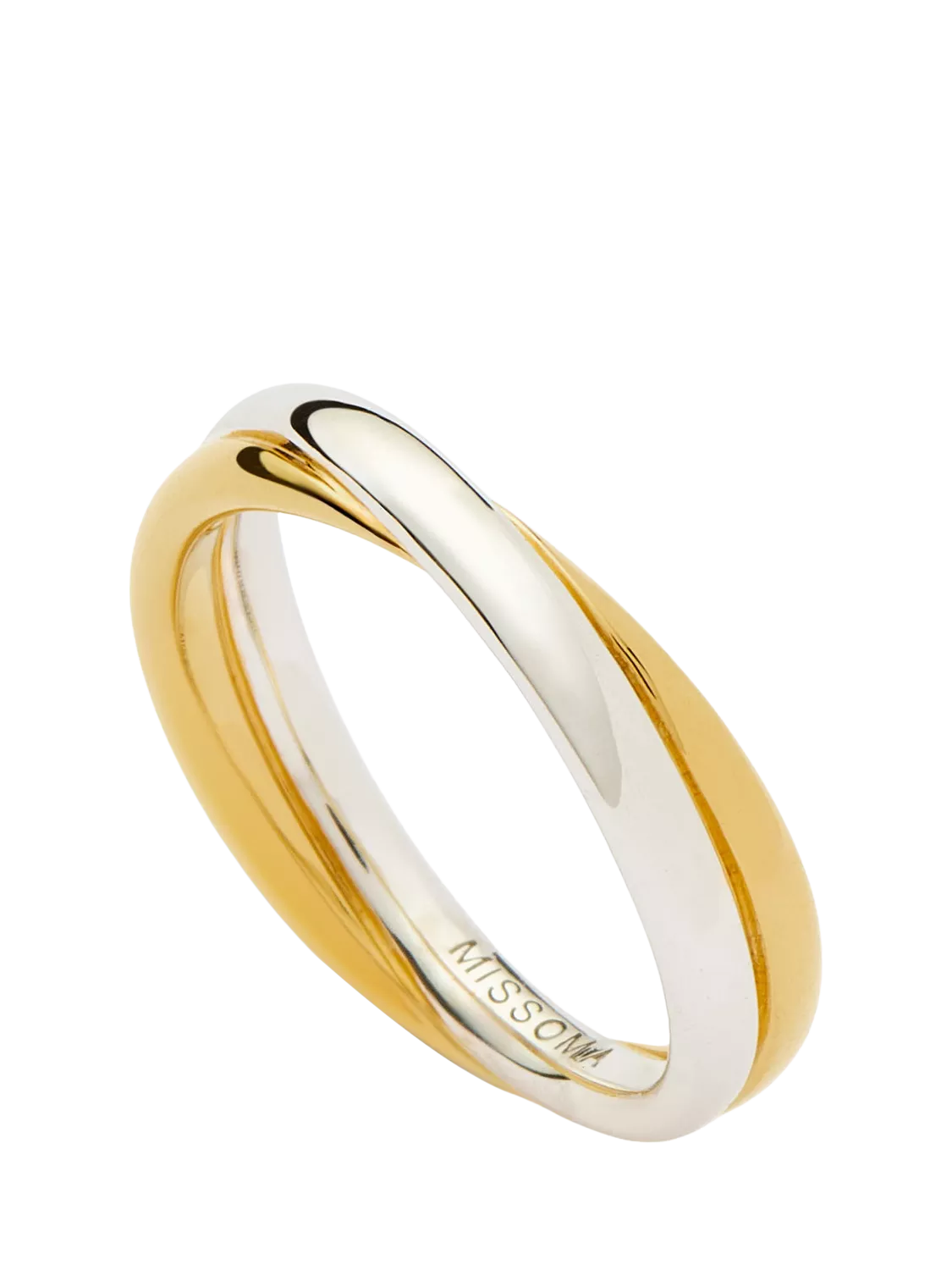 Missoma Cross Over Statement Ring in Gold and Silver