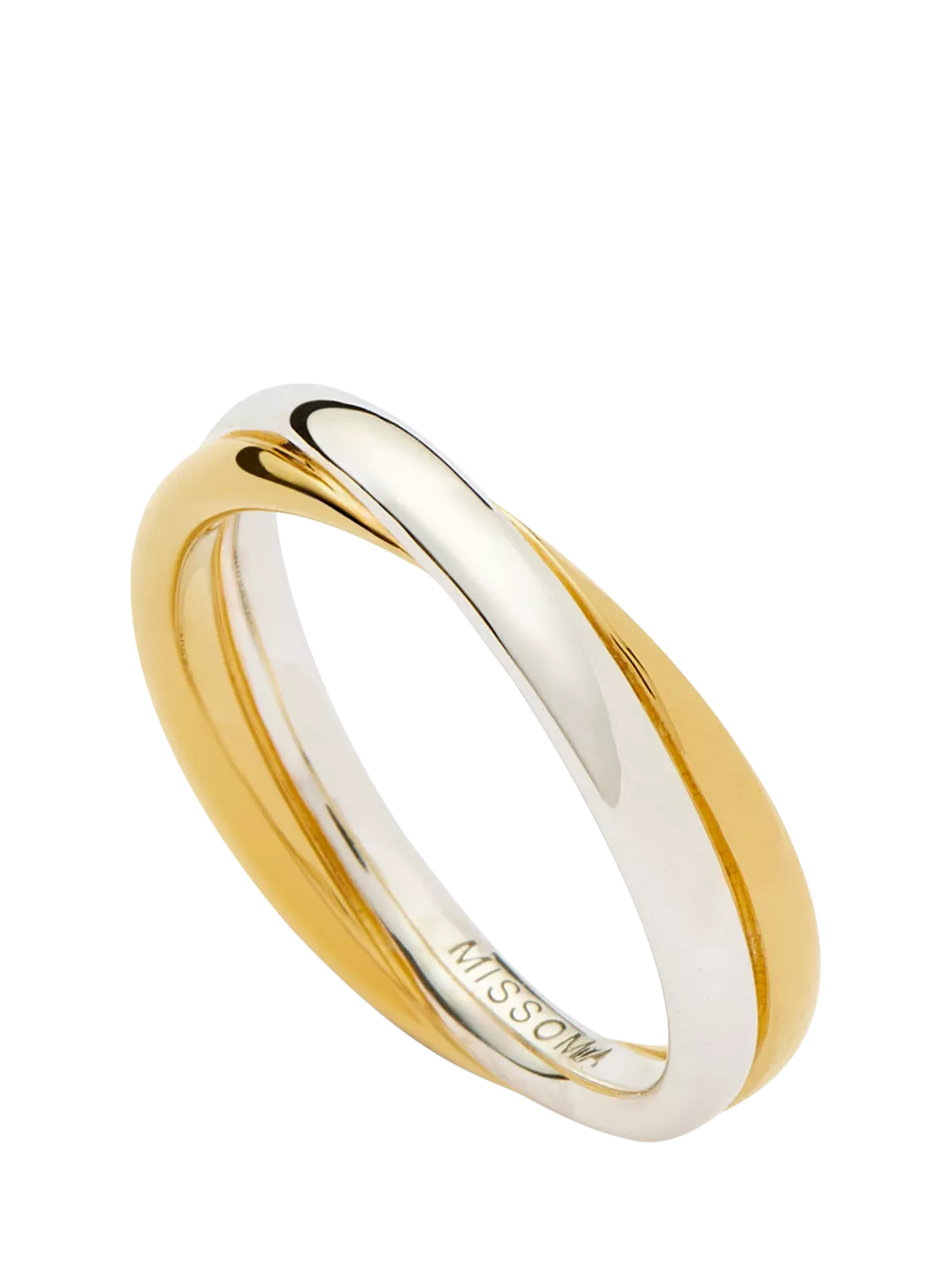 Missoma Cross Over Statement Ring in Gold and Silver