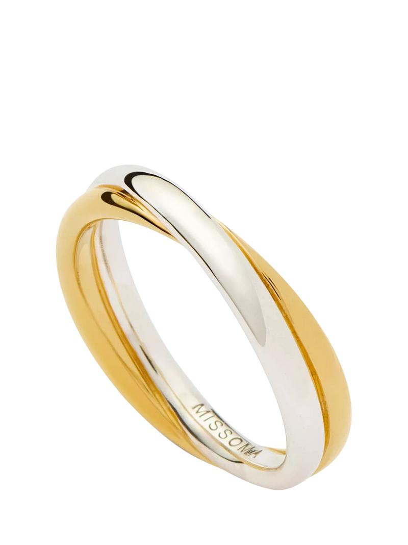 Missoma Cross Over Statement Ring in Gold and Silver