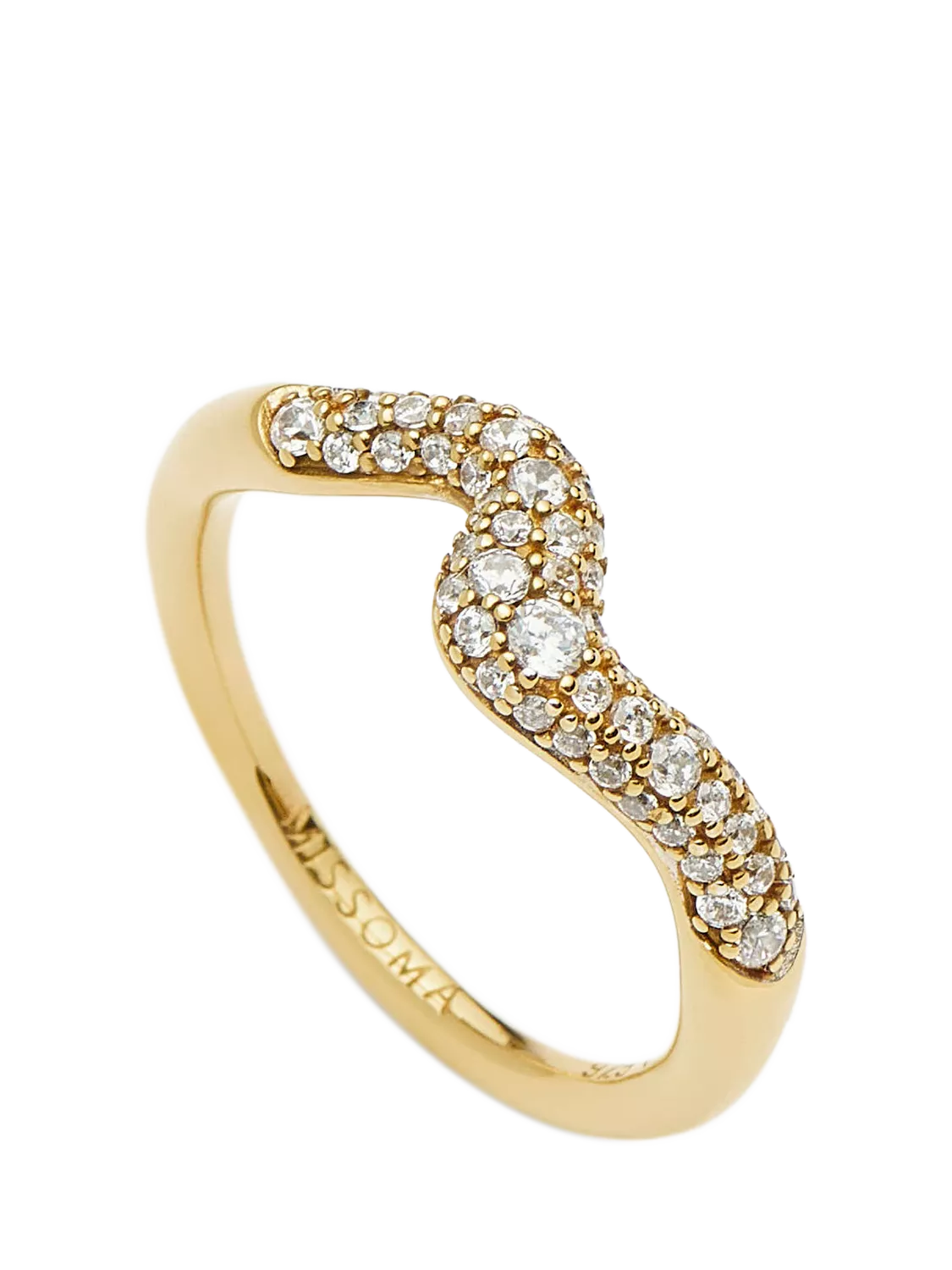 Missoma Molten Pave Crystal Ring, Gold