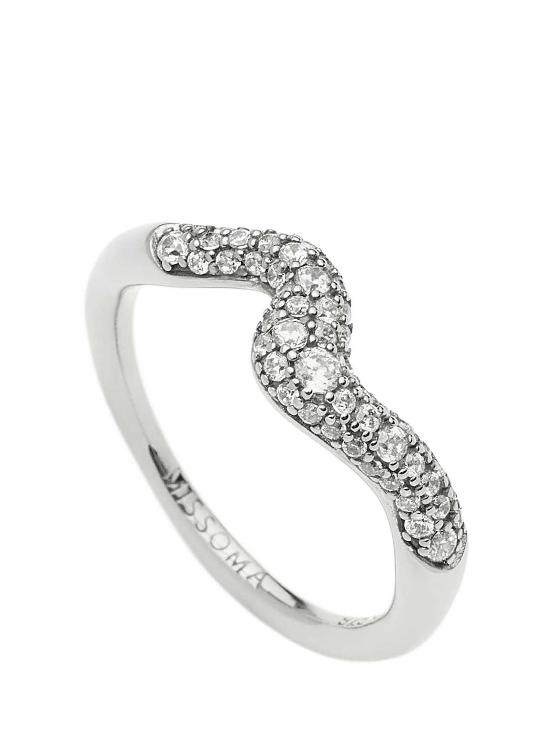 Missoma Molten Pave Crystal Ring Silver
