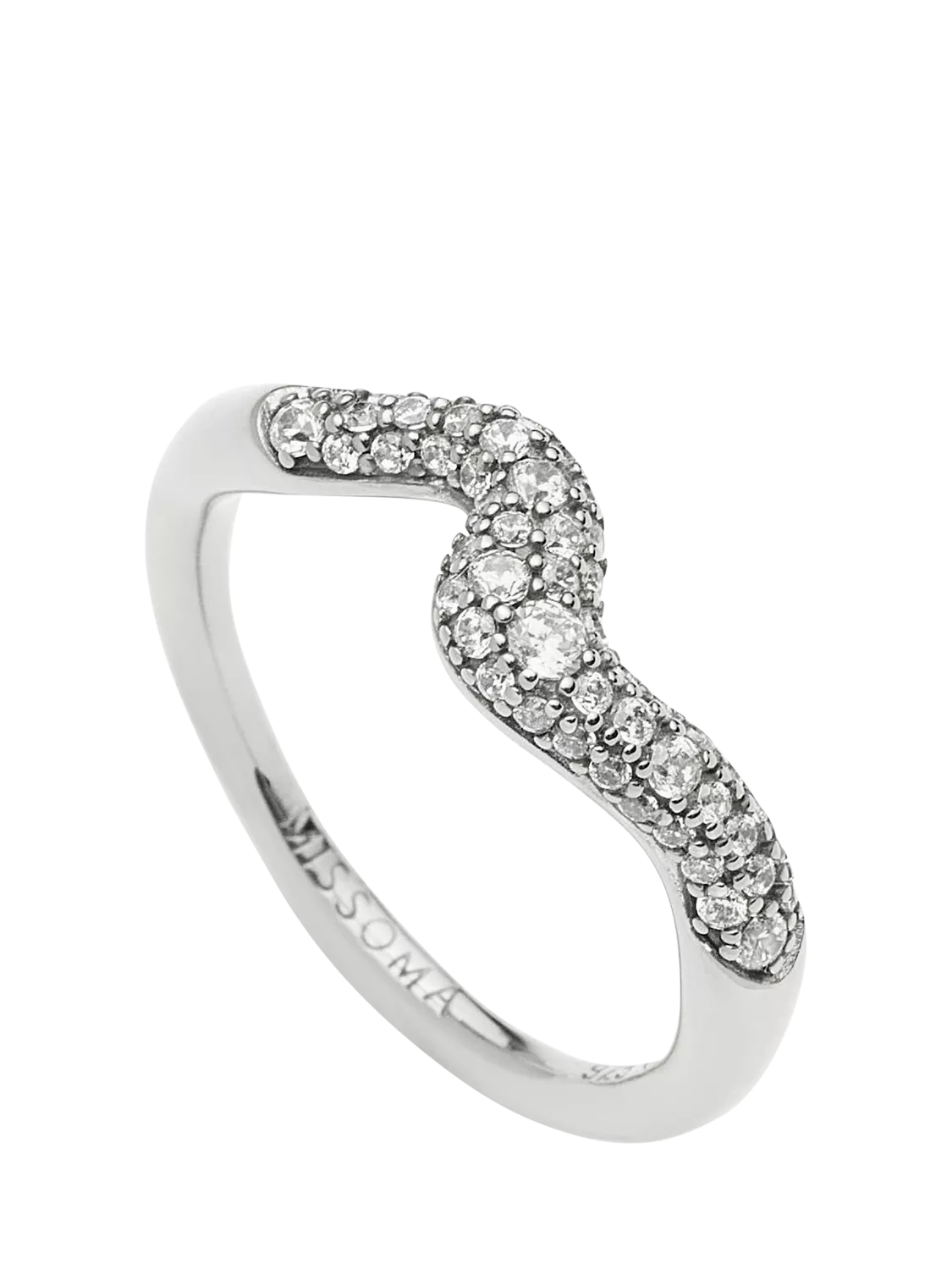 Missoma Molten Pave Crystal Ring Silver