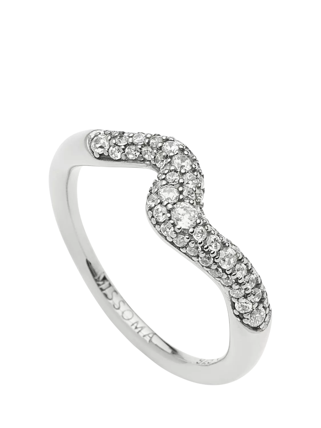 Missoma Molten Pave Crystal Ring Silver