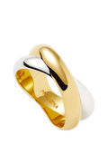 Missoma Chunky Cross Over Statement Ring, Gold/Silver