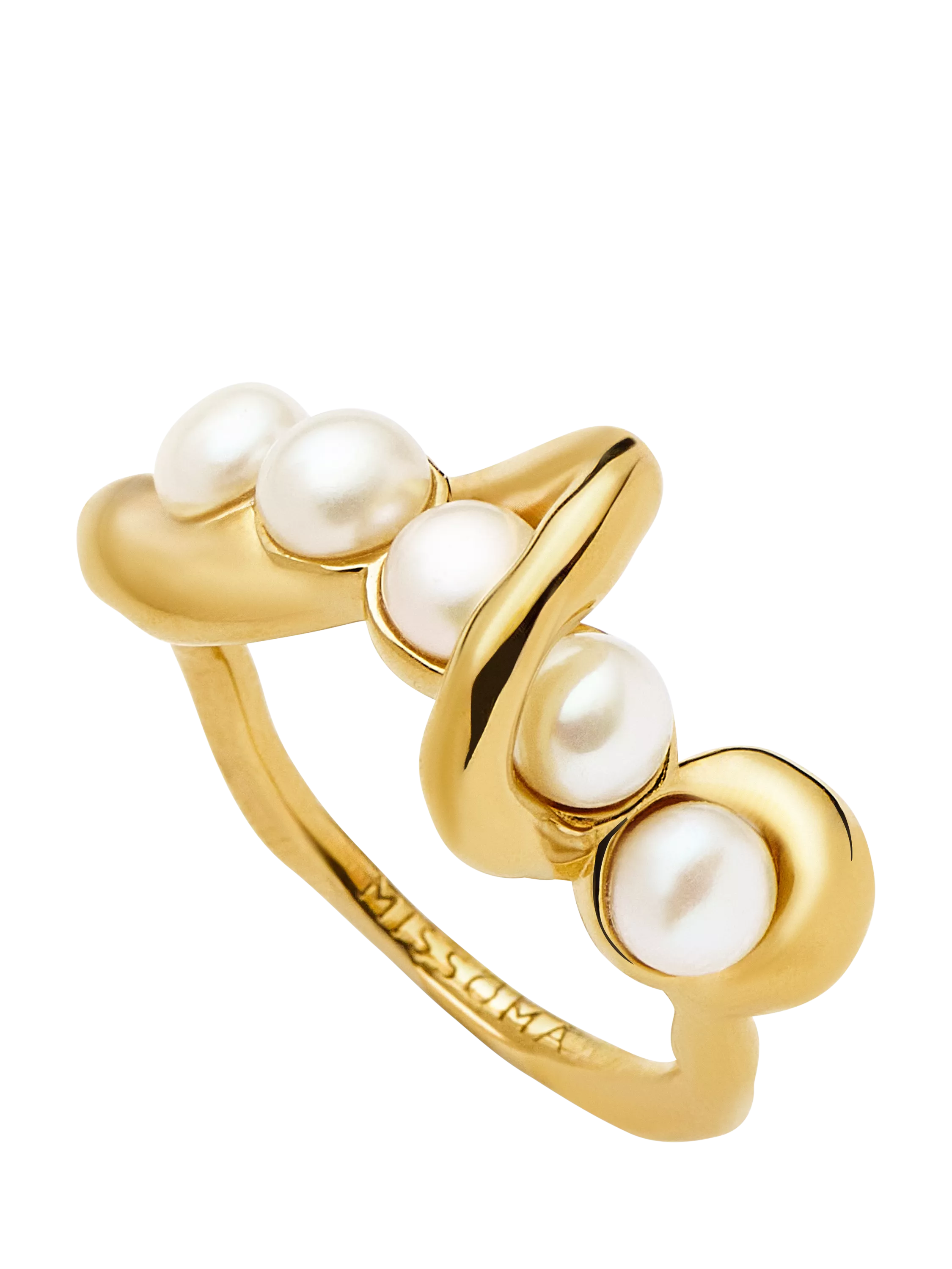 Missoma Molten Pearl Statement Ring Gold