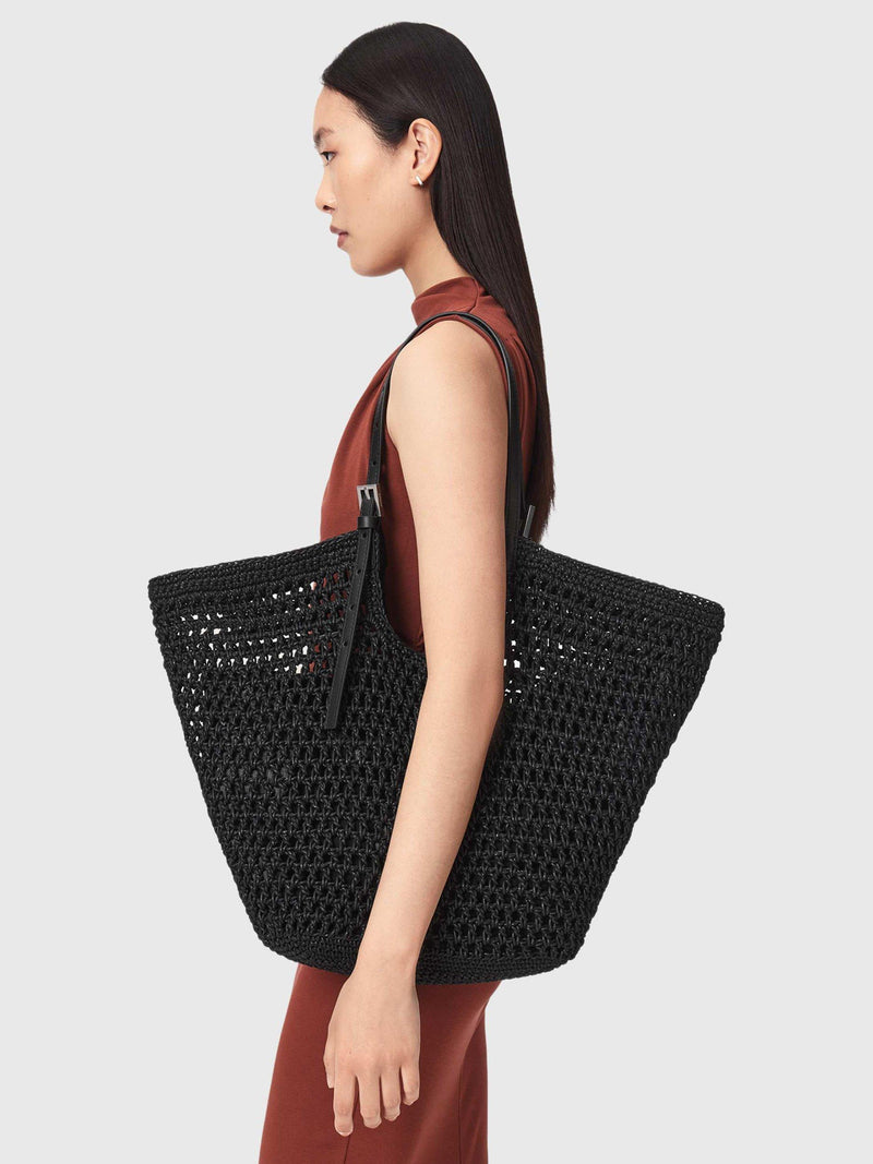 AllSaints Ara cotton knitted tote bag, imported from the UK