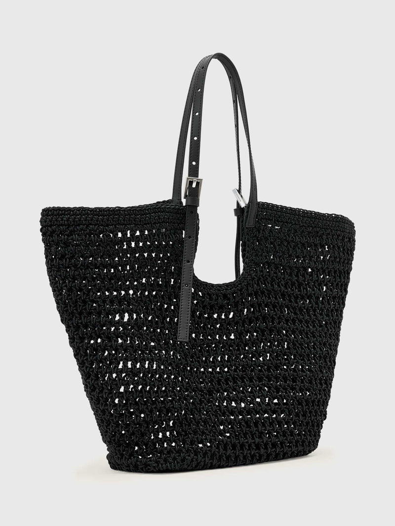 AllSaints Ara cotton knitted tote bag, imported from the UK
