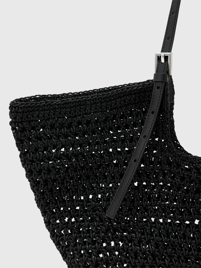 AllSaints Ara cotton knitted tote bag, imported from the UK