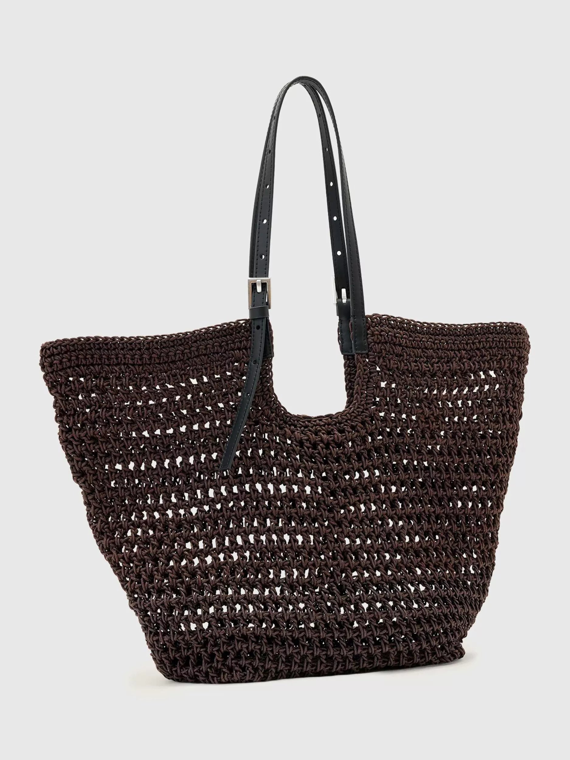 AllSaints Ara cotton knitted tote bag, imported from the UK
