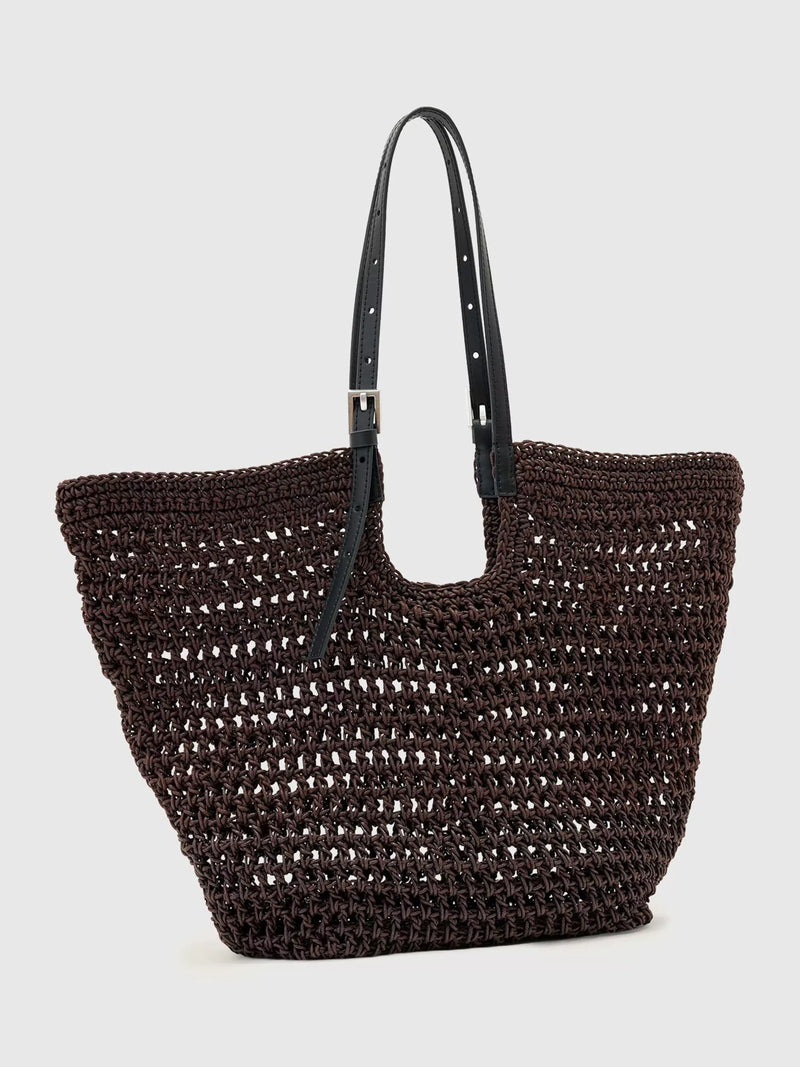 AllSaints Ara cotton knitted tote bag, imported from the UK
