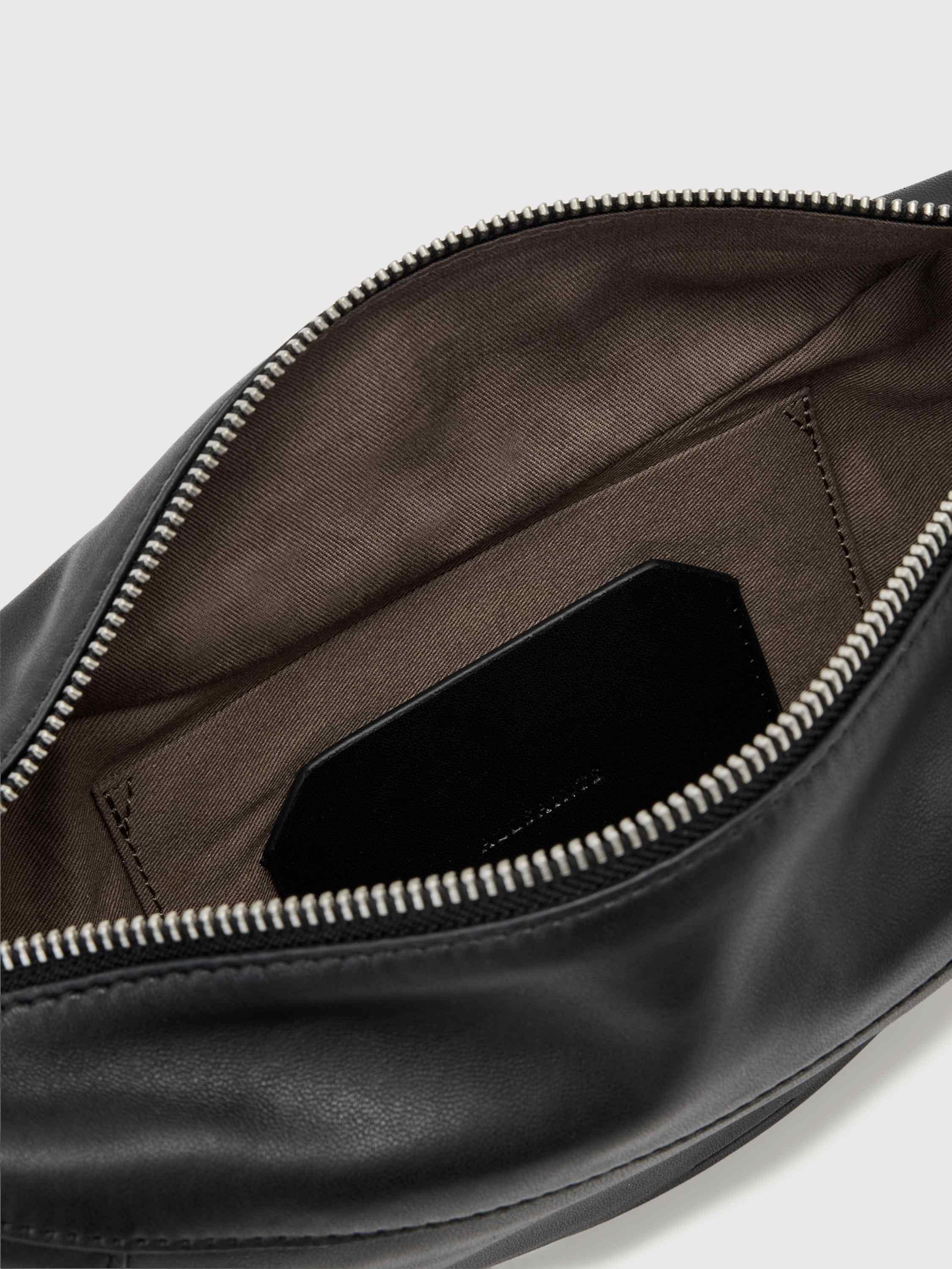 AllSaints Luna crossbody bag in black and silver (British brand)