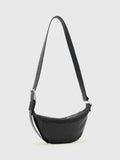 AllSaints Luna crossbody bag in black and silver (British brand)