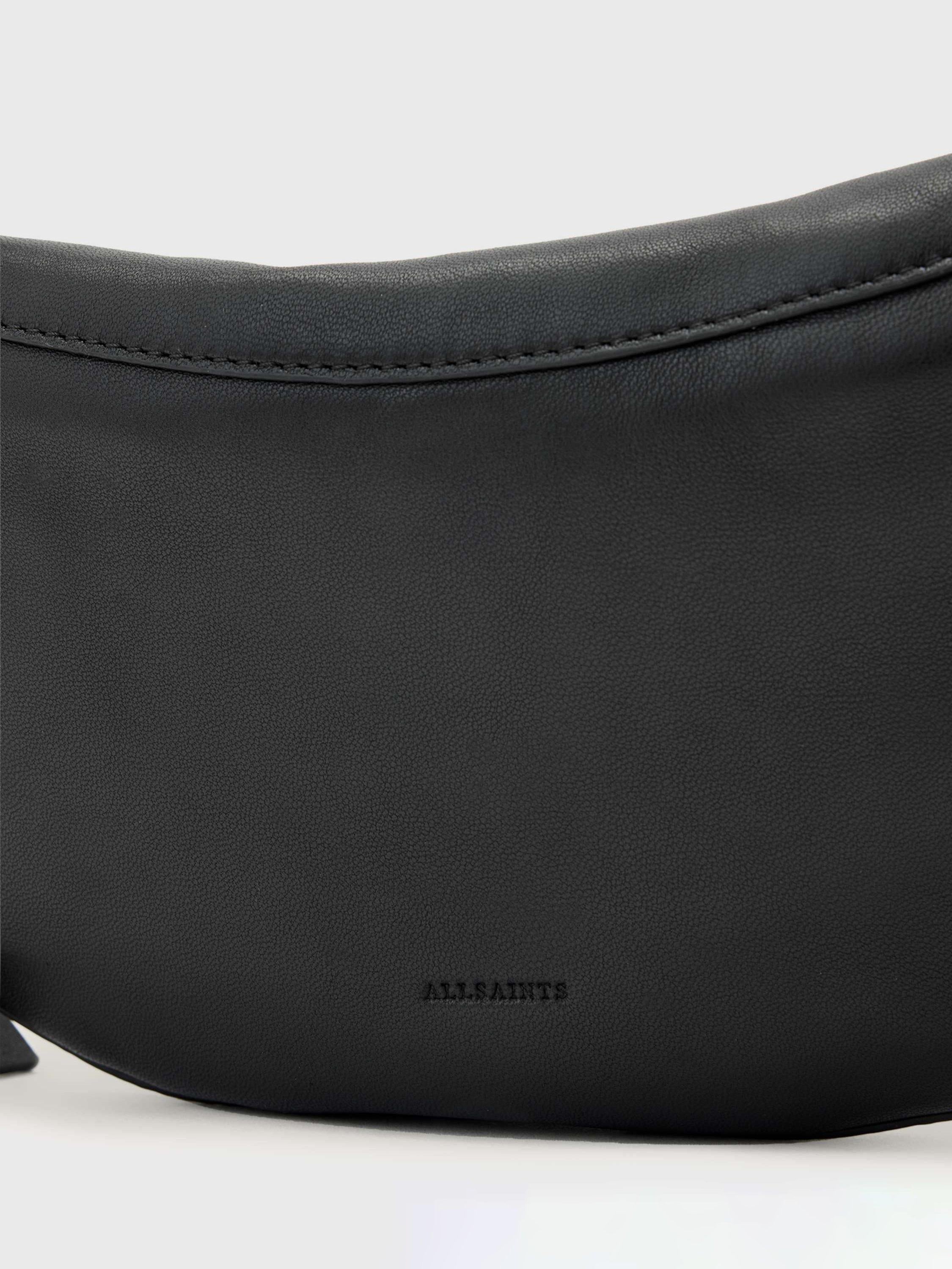 AllSaints Luna crossbody bag in black and silver (British brand)