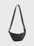 AllSaints Luna crossbody bag in black and silver (British brand)