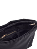 Moda in Pelle satin drawstring clutch bag black, UK version