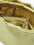 Moda in Pelle satin clutch bag black lime green (British brand)