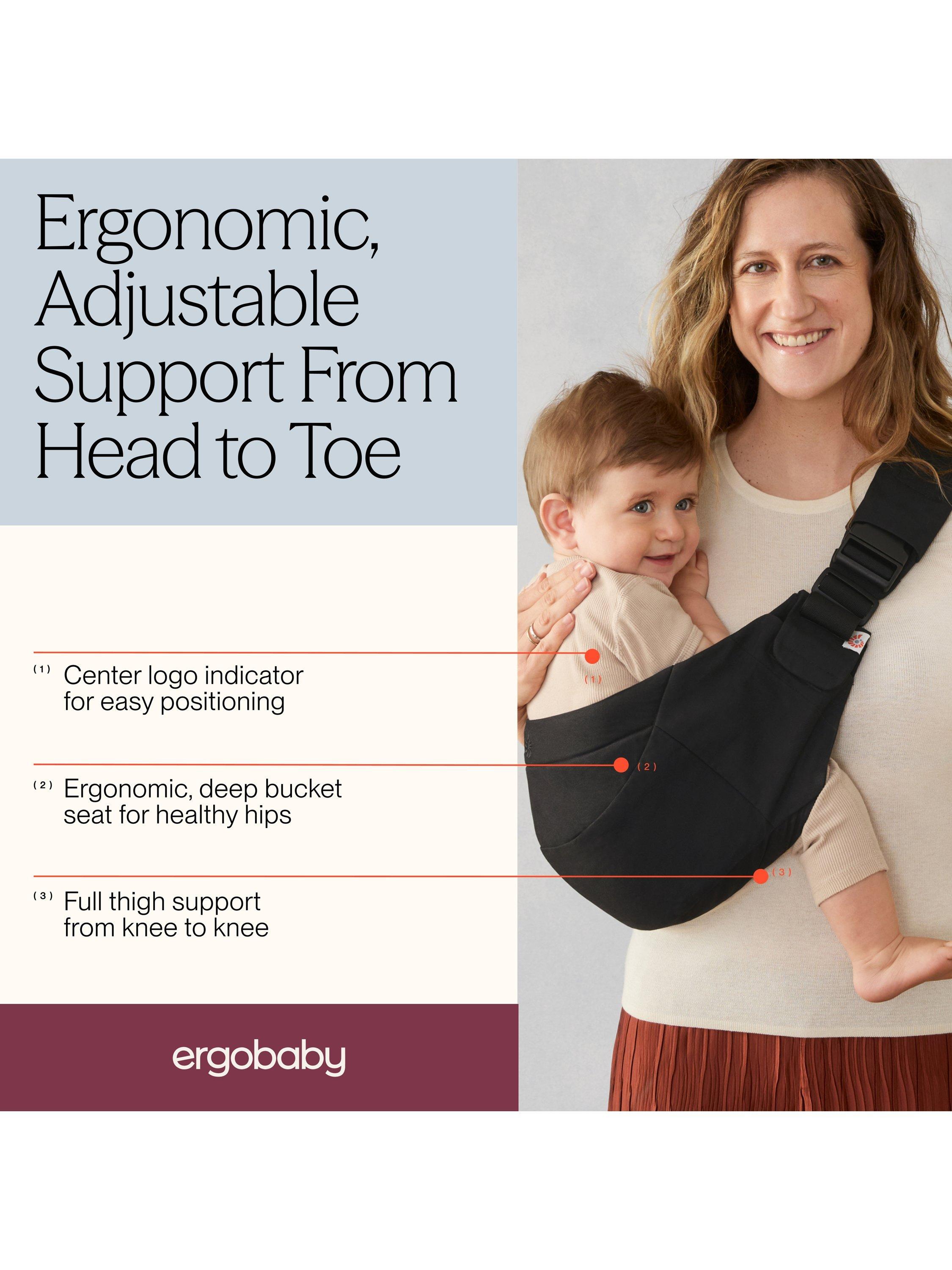 Ergobaby Upsie Sling Carrier Onyx Black, imported from the UK