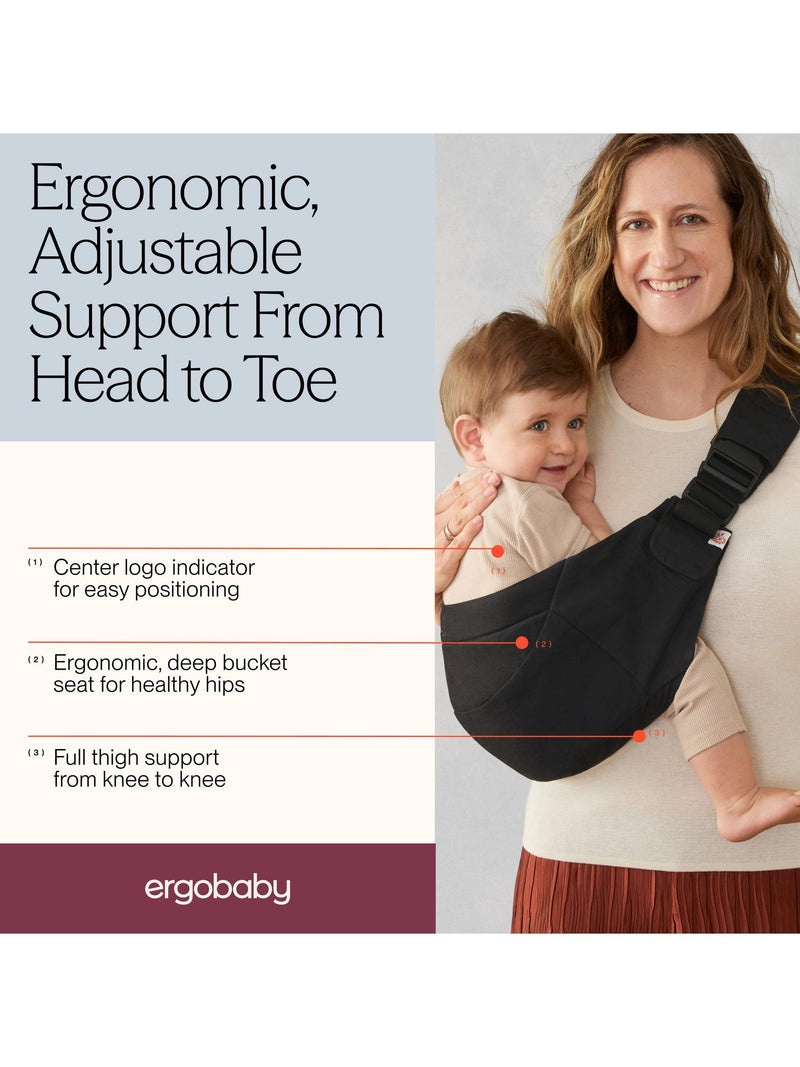 Ergobaby Upsie Sling Carrier Onyx Black, imported from the UK