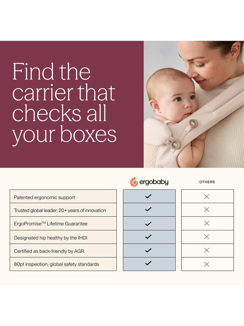 Ergobaby Upsie Sling Carrier Onyx Black, imported from the UK