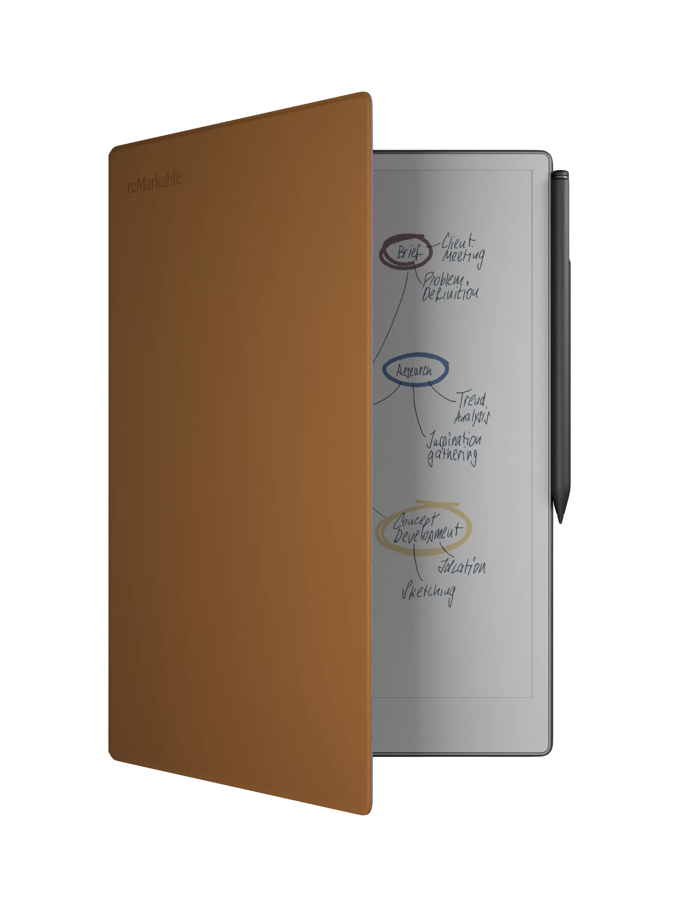 reMarkable leather book folio case brown for Paper Pro, UK version