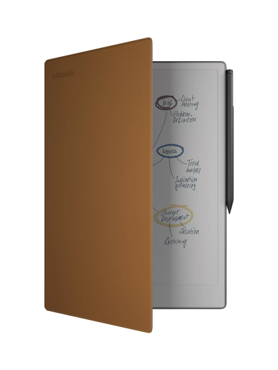 John Lewis reMarkable Leather Book Folio Case for Paper Pro, Brown- Buy online at McGrocer