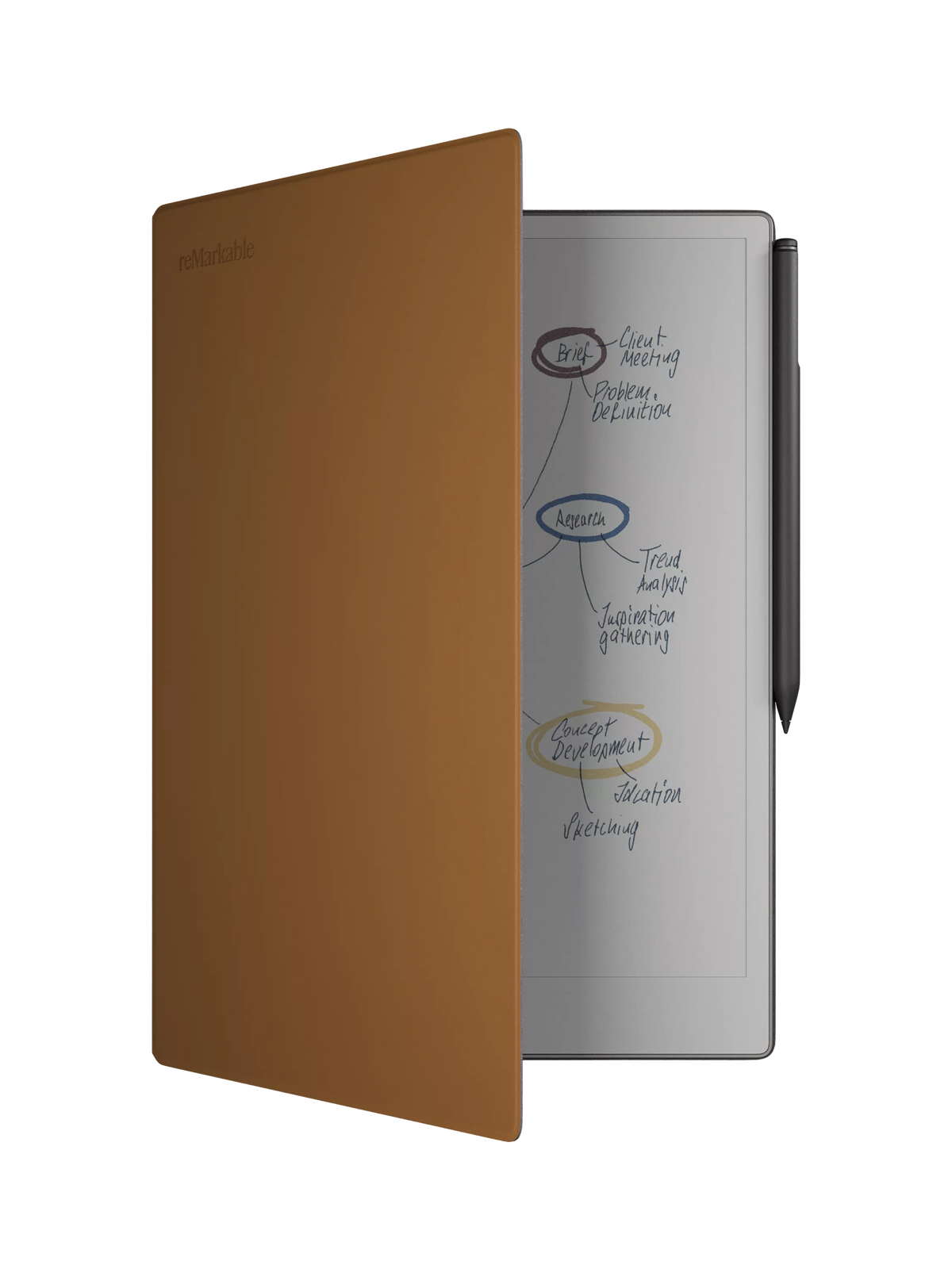 reMarkable leather book folio case brown for Paper Pro, UK version