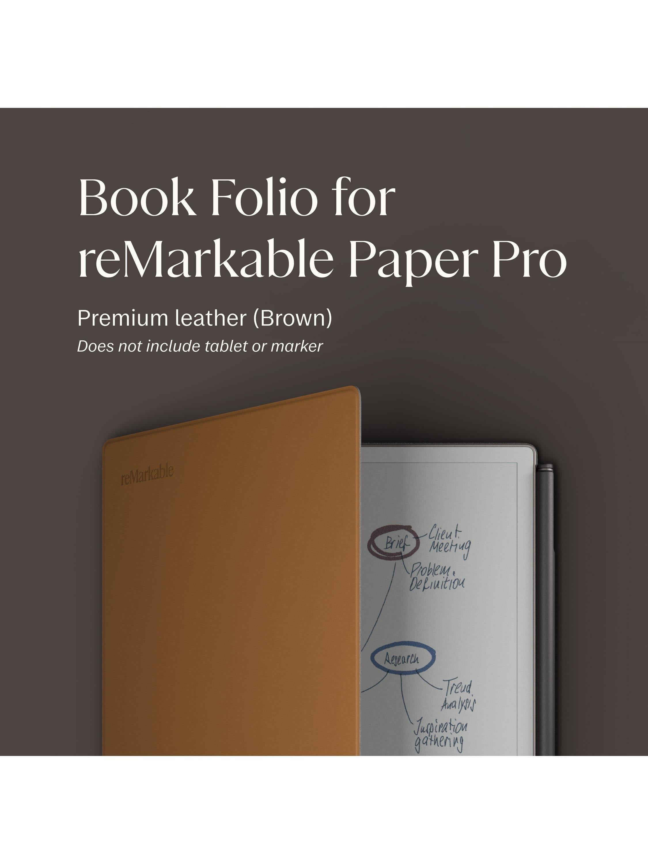 reMarkable leather book folio case brown for Paper Pro, UK version