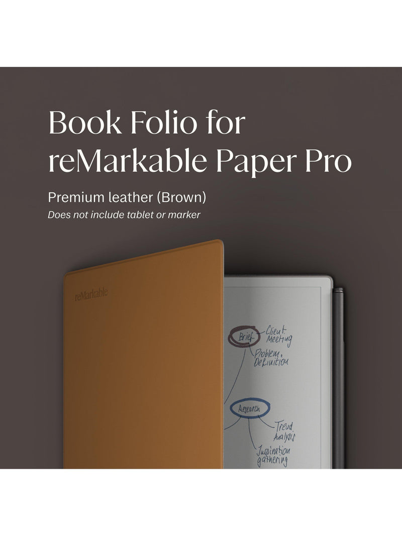 reMarkable leather book folio case brown for Paper Pro, UK version