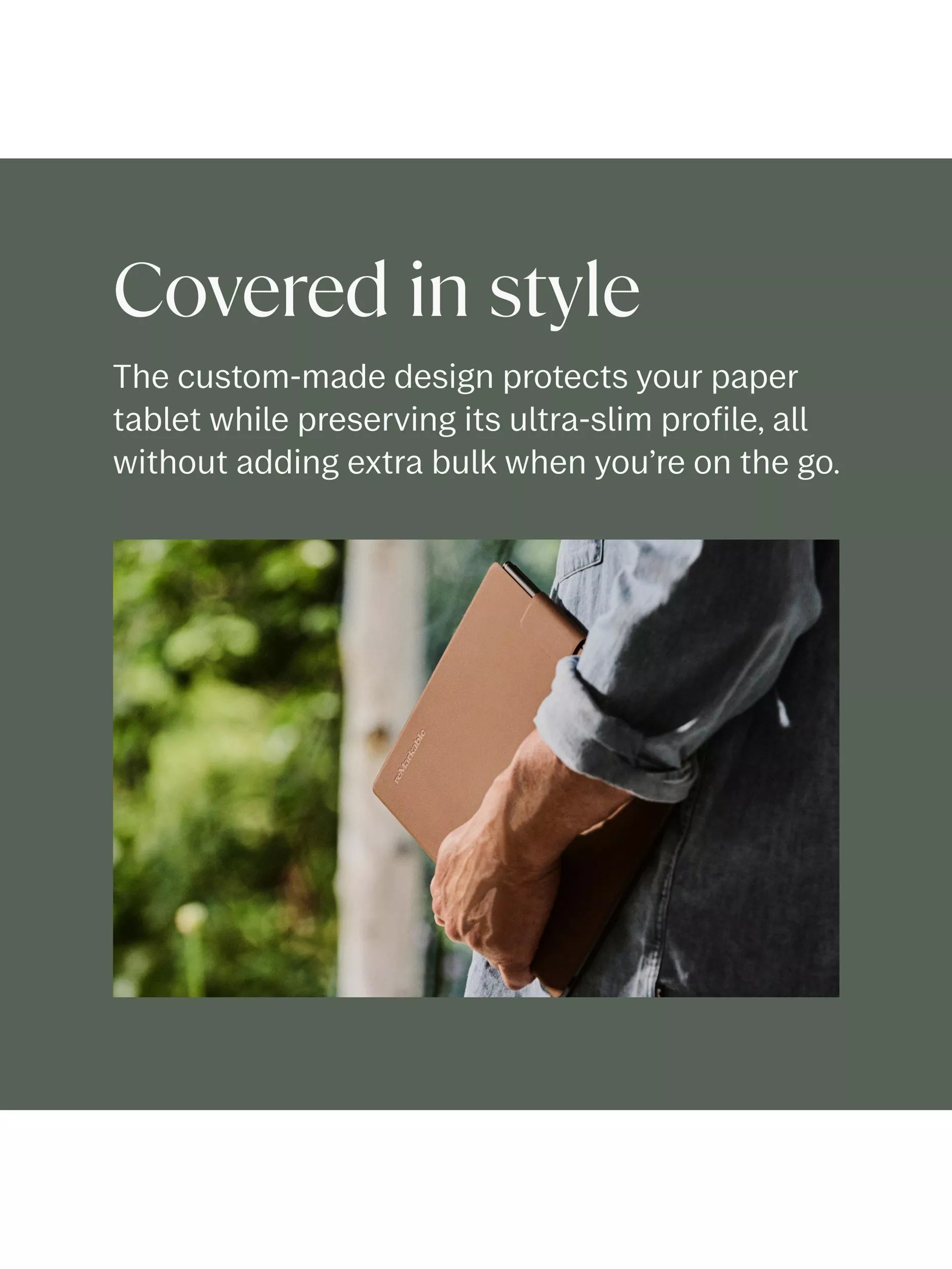 reMarkable leather book folio case brown for Paper Pro, UK version