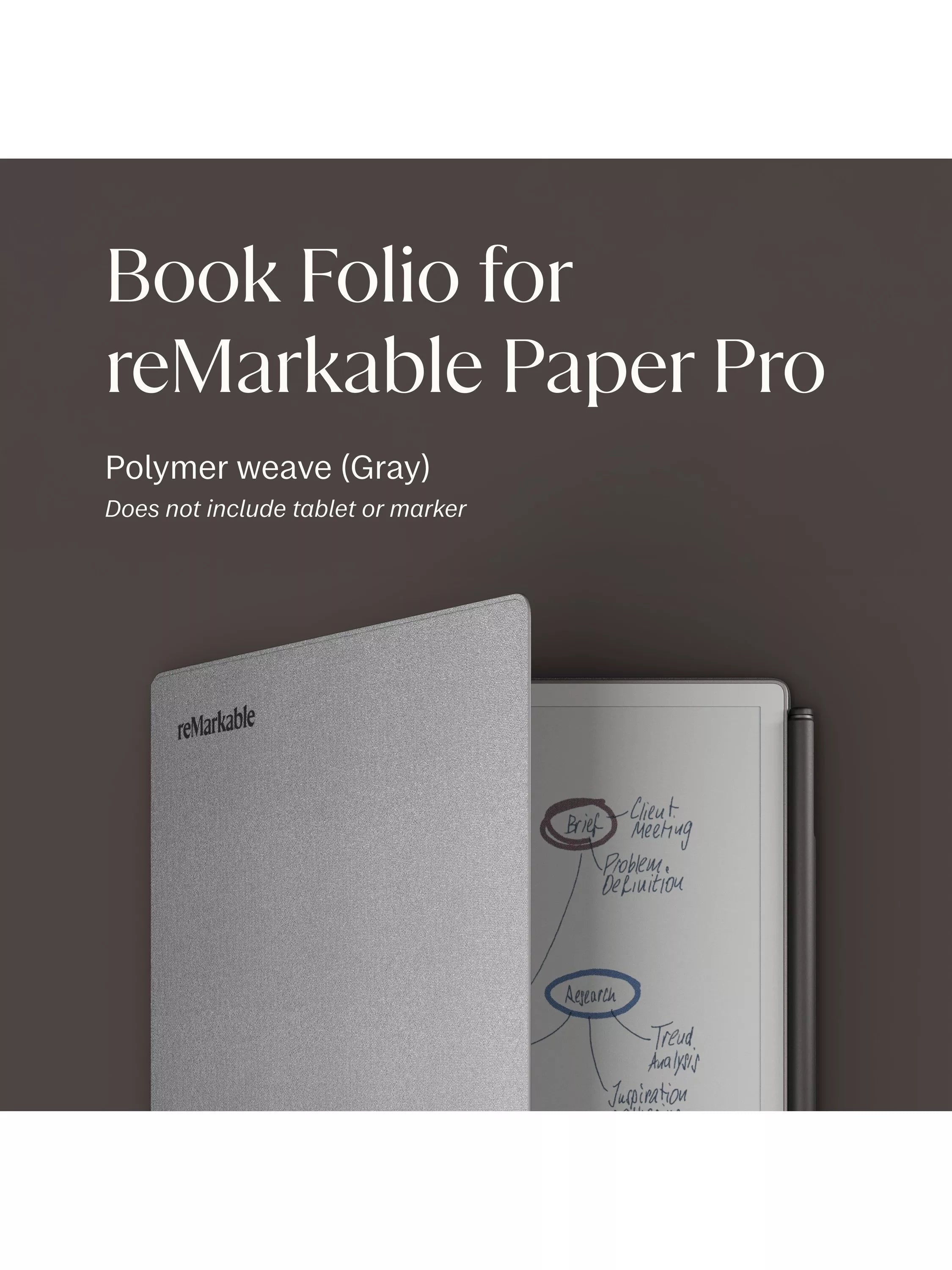 reMarkable grey Book Folio Case for Paper Pro - British product