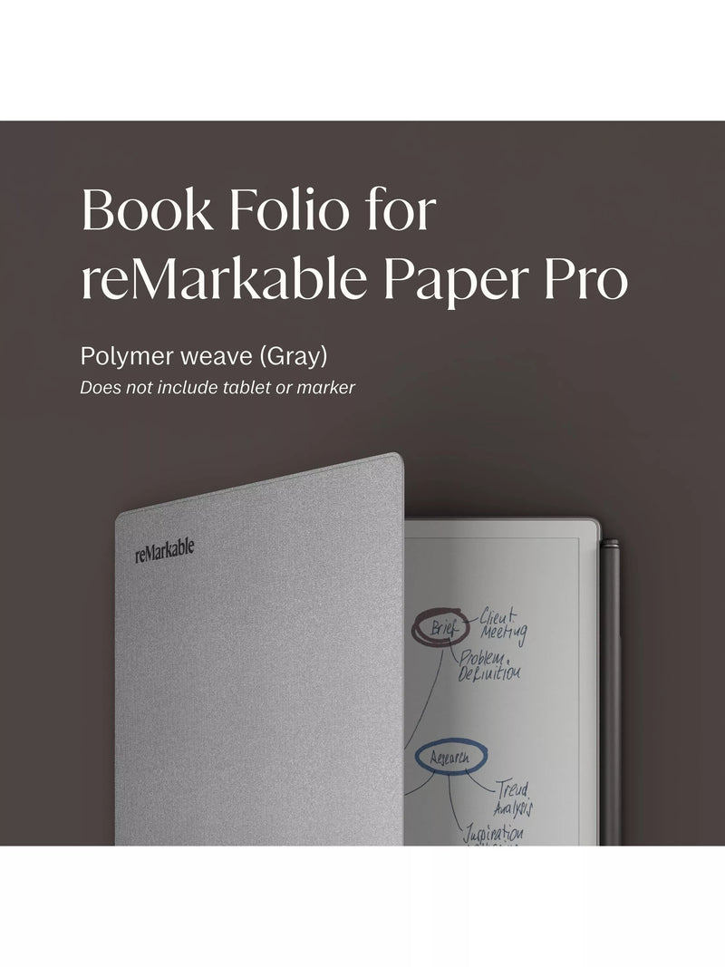 reMarkable grey Book Folio Case for Paper Pro - British product