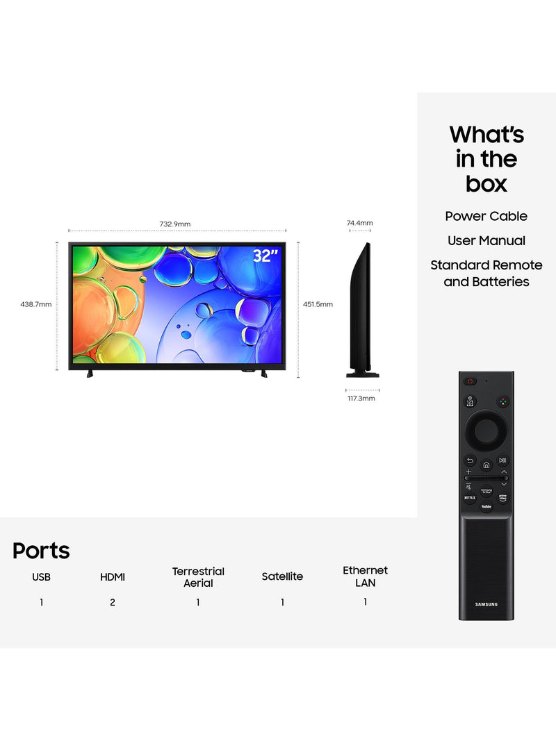 Samsung 32 inch QLED Full HD Smart TV Black, UK version